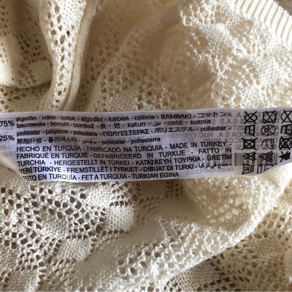 Zara Cream Lace-Knit Ruffled Turtleneck Sweater - Picture 9 of 9